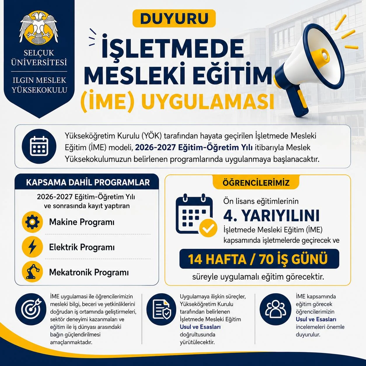 İŞLETMEDE MESLEKİ EĞİTİM (İME) UYGULAMASI